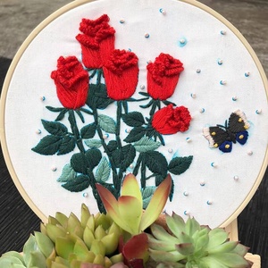 Kit de Regalo Personalizado con Bordado de Cinta de Algodón Floral en 3D, Pintura Colgante Bordada a Mano, Se Requieren Habilidades Básicas - Product Image 3