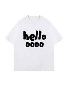 2025 estate <span class=keywords><strong>abbigliamento</strong></span> donna rosa rossa girocollo t-Shirt all'ingrosso manica corta stile Casual semplice Designer <span class=keywords><strong>Hello</strong></span> Letter Shirt - Product Image 3