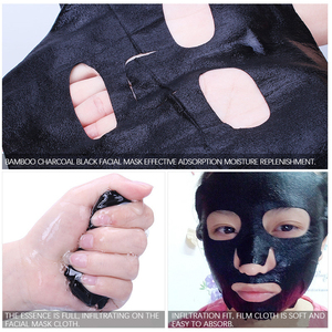 Y116 3D Bambuskohle Schwarze Pflanzenfaser Reinigende Tiefenreinigende und Ölabsorbierende Trockene Gesichtsmasken-Tücher aus Papiermaterial - Product Image 5