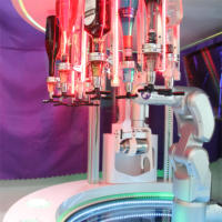 Robot barman automatique à 6 axes, distributeur de boissons, paiement par carte de crédit, construction métallique, 12 boissons alcoolisées pour bars, fêtes à domicile