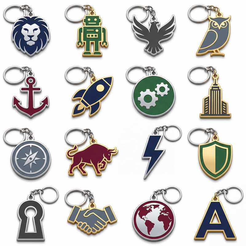 2D 3D Metal Craft Cartoon Keychain