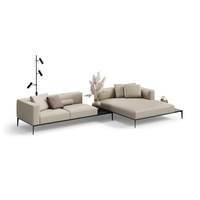 Ensemble de canapés modulaires de luxe modernes pour bureau, en cuir PU et tissu, imperméables et respirants, pour usage commercial