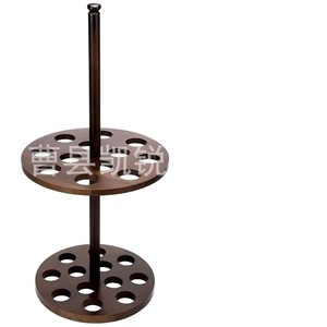 Étagère de rangement en bois, ronde, à 2 niveaux, sur pied, multifonctionnelle, pour salon, durable - Product Image 5