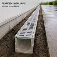 Caniveau de drainage en fibre de verre, canal linéaire en plastique renforcé de verre pour le contrôle des eaux pluviales sur les sites municipaux extérieurs