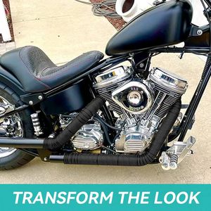 배기 열 차단 랩 롤 <span class=keywords><strong>2</strong></span>인치 X 50야드 (5cm X 15m) 블랙 유리섬유 열 차폐 테이프 스테인리스 타이즈 오토바이 자동차 트럭용 - Product Image 3