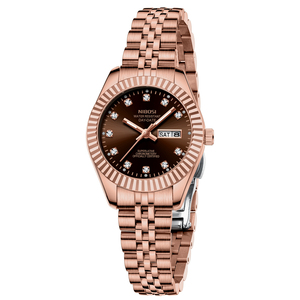 2697 นาฬิกาควอทซ์ผู้หญิงที่สง่างามและประณีต ตัวเรือนแบบคลาสสิก สายสแตนเลส กันน้ำ 3BAR หรูหรา สง่างาม ทันสมัย - Product Image 2