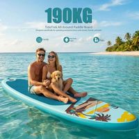 Planche de SUP gonflable personnalisée en PVC pour les eaux océaniques, système à 3 ailerons, leash pour aileron, pompe manuelle, sac à dos