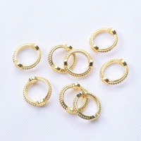 Anneaux d'espacement en cage à perles ronds à double trou en alliage plaqué or 18 carats de 9 mm, 100 pièces en vrac, accessoires DIY pour bracelets et colliers
