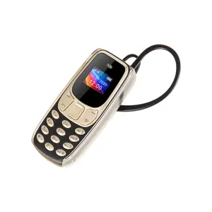 BM10 Earphone Ponsel Layar 0.66 Inci Dua SIM Cina, Earphone Keypad Mini Telapak Tangan Kecil Bebas Kepala