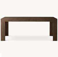 Bureau d'ordinateur ergonomique rectangulaire en chêne américain avec tiroir, idéal pour le télétravail et la maison, personnalisable