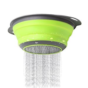 Fruit Vegetable Washing Basket Food Grade Silicone Kitchen Strainer Set Collapsible <b>Colander</b> Round Strainers Basket with Handle - Product Image 4