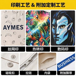 Linen Tote Bag Large Heat Transfer Printing General Packaging - Product Image 3