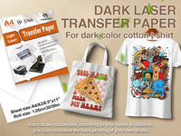 Papel de Transferencia Térmica Láser A4 de Alta Calidad para Camisetas y Bolsas de Algodón, Colores Vivos, Fácil de Despegar, Sin Grietas