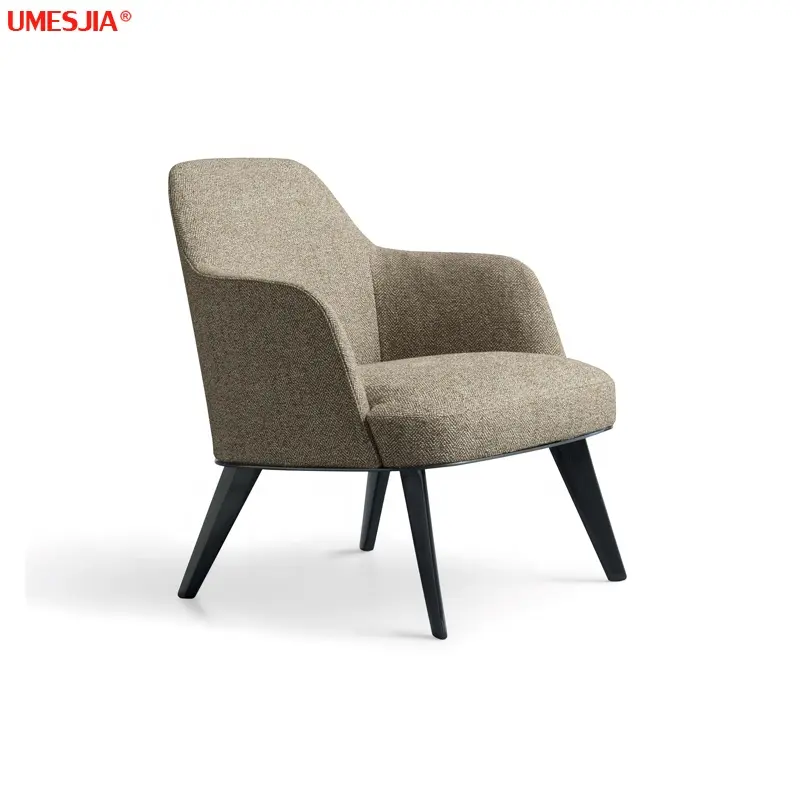 आधुनिक कमरे में रहने वाले जेन कुर्सी इतालवी शैली लाउंज कुर्सी एल धातु कपड़े तकिया के साथ लकड़ी पैर पूरी तरह से कवर किया
