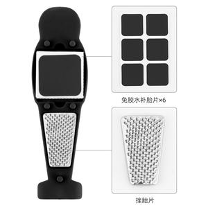 Bolsa de Almacenamiento Portátil para Bicicleta, Negra, Plegable, con Bomba de Aire para Neumáticos, Herramientas de Reparación, Porta Botella de Agua de Aleación de Aluminio - Product Image 1