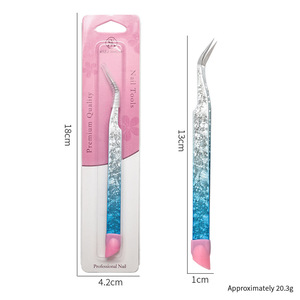 Pince à épiler professionnelle en acier inoxydable à double tête pour manucure, pose d'autocollants et accessoires de strass – Direct Usine - Product Image 5