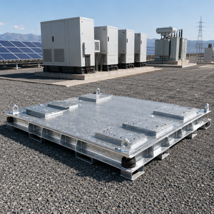 Base de Montaje para Inversor Solar de Acero Soldado Personalizada OEM, Galvanizada por Inmersión en Caliente - Product Image 2