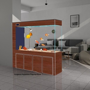 Aquarium Moderne Grand Format sur Pied pour Poissons Rouges, <span class=keywords><strong>Verre</strong></span> Ultra-Clair, Modèle 2026, <span class=keywords><strong>Filtration</strong></span> par le Fond, Sans Besoin d'Eau, Idéal Salon - Product Image 2