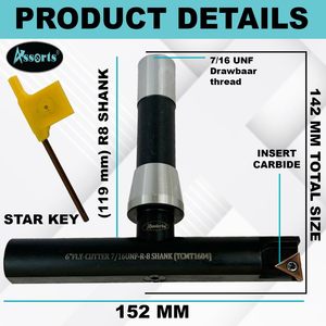 Assorts 6 Fly Cutter R8 Shank 7/16 UNF TCMT1604 Indexable Face Milling Cutter for Cnc <b>Machining</b> Center - Product Image 3