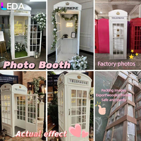 LEDA Cabine téléphonique rétro avec rangement, grande sculpture d'extérieur, pour bar, café, décoration intérieure, centre commercial, événement de mariage