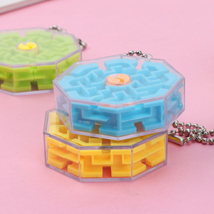 Porte-clés labyrinthe 3D en plastique, jouet éducatif pour enfants de 5 à 7 ans, unisexe, taille unique, jeu de défi de perles roulantes - Product Image 2