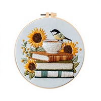 Kit de broderie personnalisé avec logo du fabricant, série Oiseaux d'hiver, guide de broderie en anglais, vente en gros