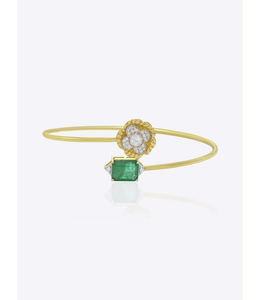 Brazalete Danta Gems Verdelle Halo, Elegante y Lujoso, Inspirado en Oro de 9K, Hecho a Mano, Diseño Geométrico Vintage, Brazalete de Diseñador - Product Image 1