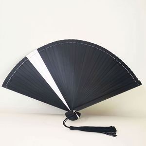 Black Painted Imitated Silk Fabric Bamboo Handheld Folded Fan Wedding Party Favors Baby <b>Shower</b> Gifts with Gift <b>Bags</b> Eco-friendly - Product Image 5