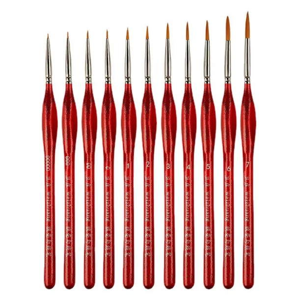 Red wooden handle