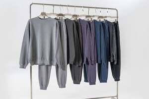 Yingling Custom 380g Thick Cotton Extended Neck Sweatshirt Heavyweight Acid Washed Blank Drop Shoulder Crewneck <b>Sweater</b> for Men - Product Image 2