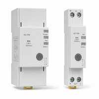 Interrupteur relais WiFi sur rail DIN 63A 80A Tuya Smart Life avec protection de réenclenchement automatique contre les surtensions et les sous-tensions CE IEC60947-5-1