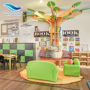 Étagère bibliothèque en bois pour maternelle, mobilier scolaire pour garderie et école, coin lecture, rangement de livres pour enfants, vente en gros - Product Image 1