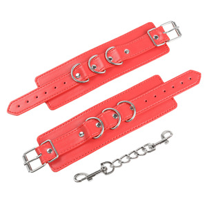 大人のPUレザー手首の袖口足首の袖口BDSMボンデージアダルトセックスのゲームプレイのための手錠 - Product Image 4