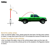 Haute Qualité Heavy Duty Lumineux Led Mining Drapeau Fouet Pôle Camion Avertissement De Sécurité Fouets Sable Dune Buggy