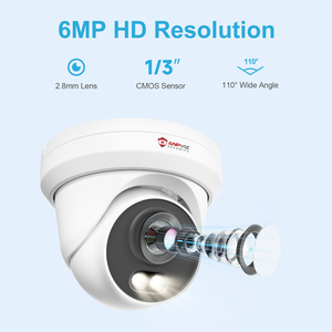OEM tùy chỉnh 6MP IP <span class=keywords><strong>Camera</strong></span> POE ngoài trời tháp pháo máy ảnh con người xe phát hiện màu sắc tầm nhìn ban đêm một cách âm thanh IP66 đầy đủ kim loại - Product Image 4