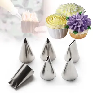 Baking Pastry Tools Flower Shape Stainless Steel Custom Korean Cake Nozzle Piping Tips