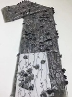 Nouvelle Mode Saupoudrer Or Voiture Fleur 3D Pleine Dentelle Coloré Sequin Dentelle Tissu