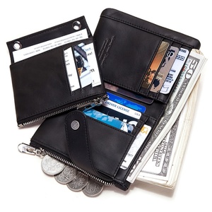 Boshiho Customized Leather Purse Short Chain Men <b>Wallet</b> Bifold Men <b>RFID</b> <b>Blocking</b> Card Holder <b>Wallet</b> - Product Image 5
