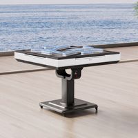 Table de Mahjong Métallique Pliante Automatique 4 Joueurs Design Contemporain Rouleau Électrique Silencieux pour Usage Domestique et Repas