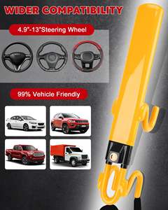 Verrouillage de sécurité universel en métal réglable pour dispositif robuste, verrouillage de volant de <span class=keywords><strong>voiture</strong></span> SUV antivol avec 3 clés - Product Image 4