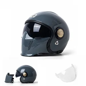 DOT Helmet Black Warriors 다목적 조합 헬멧 남성과 여성 다목적 오토바이 하프 전체 헬멧