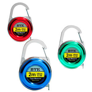 Mini ruban à mesurer de 2 m en acier au carbone, à rappel automatique, avec logo porte-clés, étui haute visibilité - Portable - Product Image 2