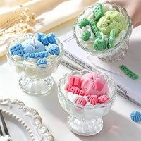 Einzigartige Hochzeitsgeschenke Geburtstagsparty-Geschenk Eisbecher Duftkerzen Neuartige Realistische Dessert-förmige Sojawachs-Aromakerzen