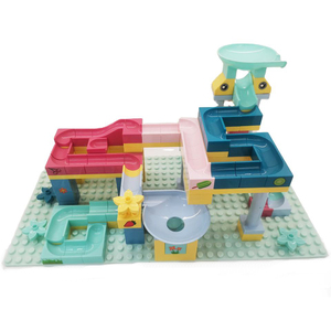 مجموعة ألعاب مكعبات البناء من كيزهيل، مسار الرخام، مجموعة لعب سباق الكرات، مسار انزلاق الرخام للأطفال، مكعبات بناء قابلة للتركيب - Product Image 2