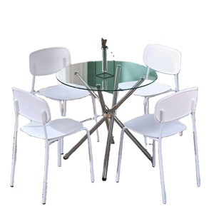 Hiện đại Vòng kính bảng <span class=keywords><strong>Chrome</strong></span> kim loại khung nhà hàng phòng ăn sống bảng - Product Image 3