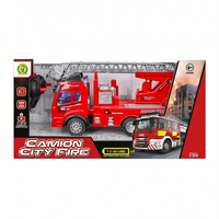 MAZZEO GIOCATTOLI Camion de pompiers électrique en plastique prêt à l'emploi 1:34 avec échelle et lumières, 6 ans et plus