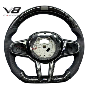 Volant <span class=keywords><strong>sport</strong></span> personnalisé en fibre de carbone véritable V8carbon pour les séries 1, 2, 3, 4, F40, F44, G20, G22, M2, M3, M4, CS LCI, pièces automobiles de course - Product Image 3