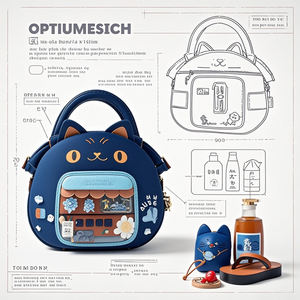 कस्टम बिल्ली एक बैग निर्माता मुद्रित ग्रेडिएंट रंगीन जानवरों के साथ विभिन्न डिजाइन - Product Image 1