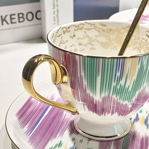 Best Selling Nordic Luxury Color Restaurant <b>Cups</b> and Saucers With Gift Box - Product Image 6