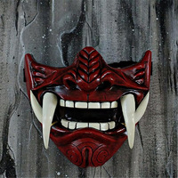 Masque en latex Black Devil, style japonais, cornu, esprit maléfique, cosplay, Halloween, carnaval, accessoire de fête